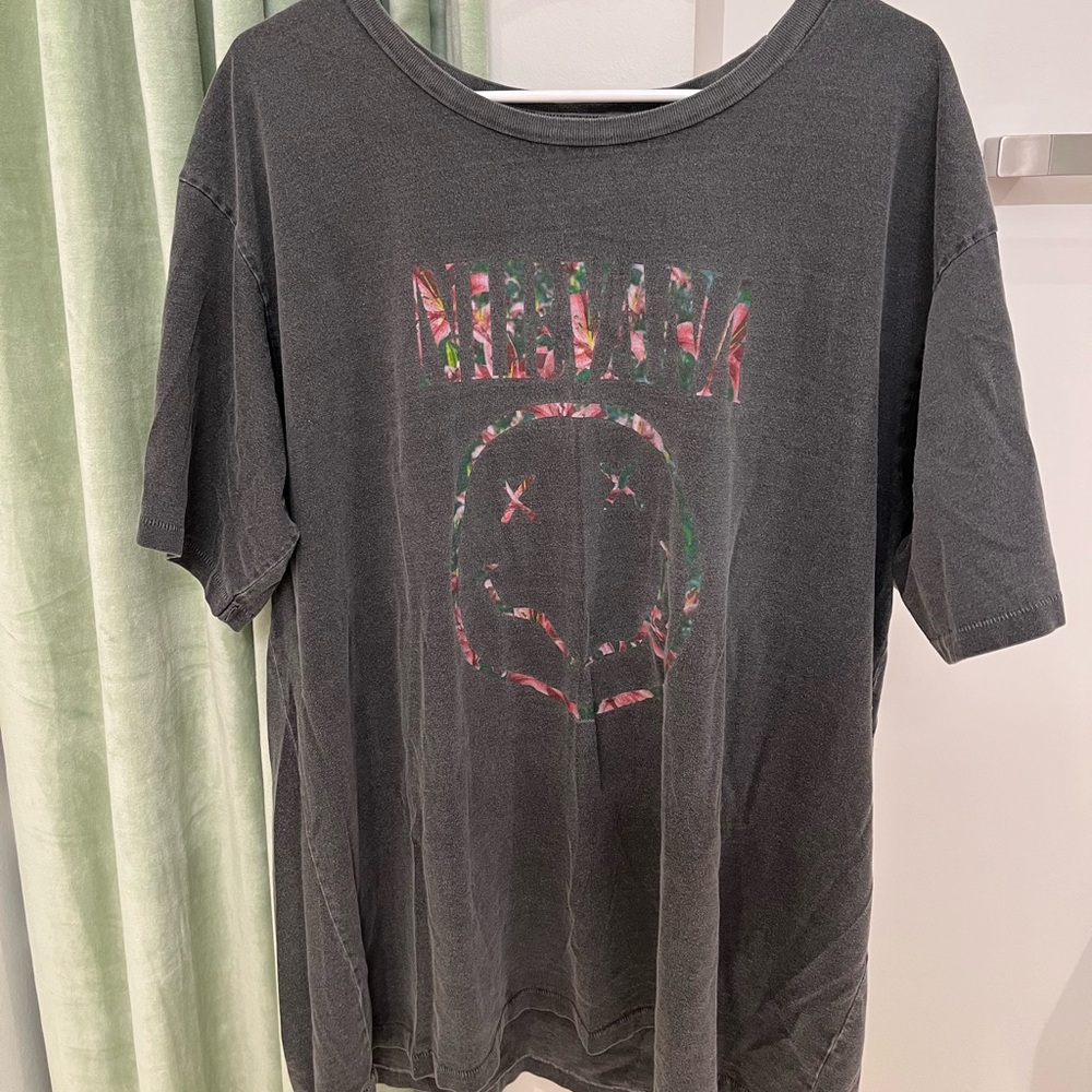 free people nirvana floral smiley tshirt